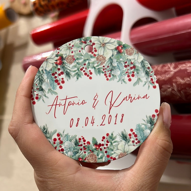 Couple Date Christmas Ornament