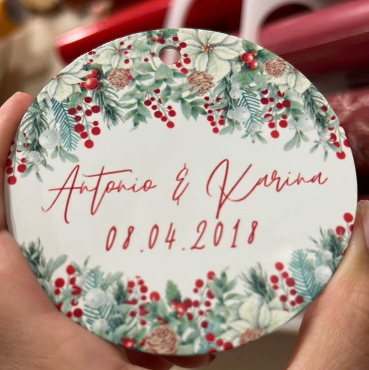 Couple Date Christmas Ornament