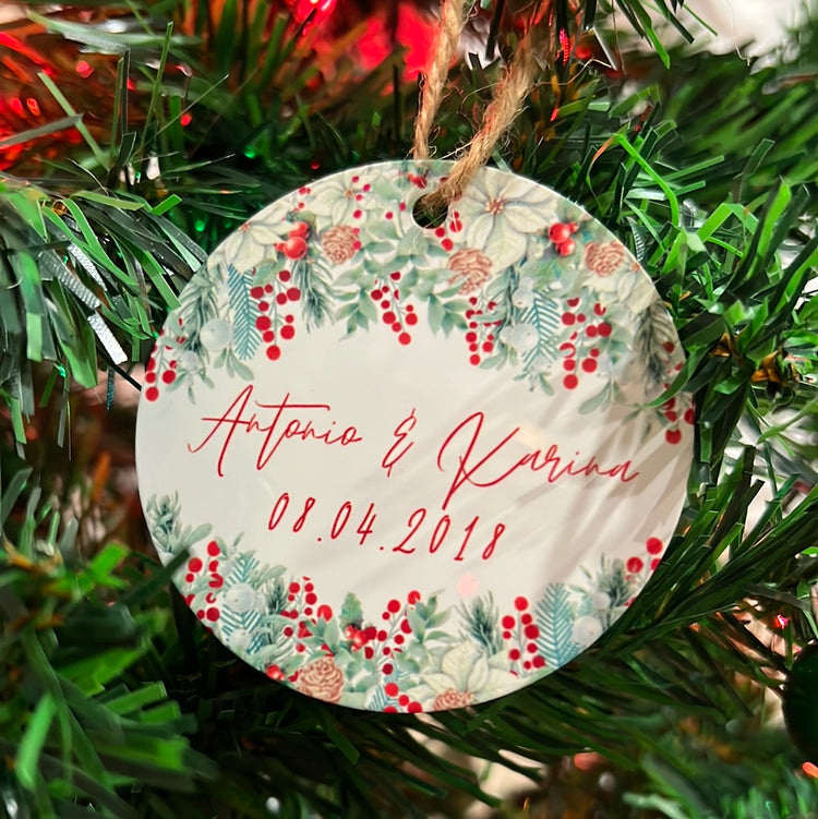 Couple Date Christmas Ornament