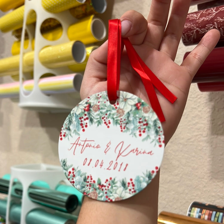 Couple Date Christmas Ornament